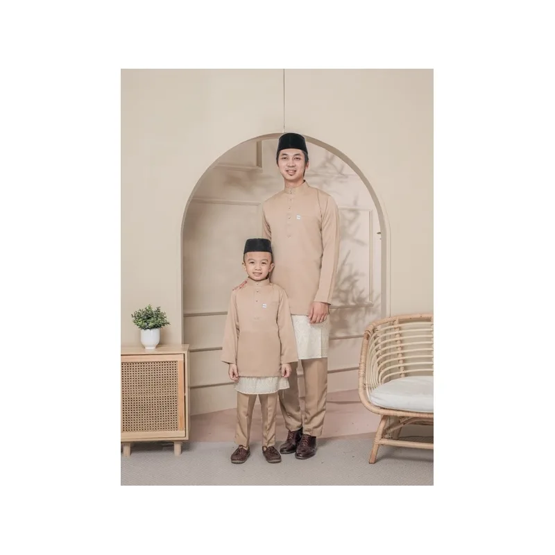 BAJU MELAYU SEDONDON |SET AYAH DAN ANAK| BAJU MELAYU SLIM FIT | BAJU MELAYU NUDE MOCHA | BAJU MELAYU RAYA 2024 thumbnail 3