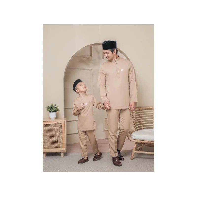 BAJU MELAYU SEDONDON |SET AYAH DAN ANAK| BAJU MELAYU SLIM FIT | BAJU MELAYU NUDE MOCHA | BAJU MELAYU RAYA 2024 thumbnail 2