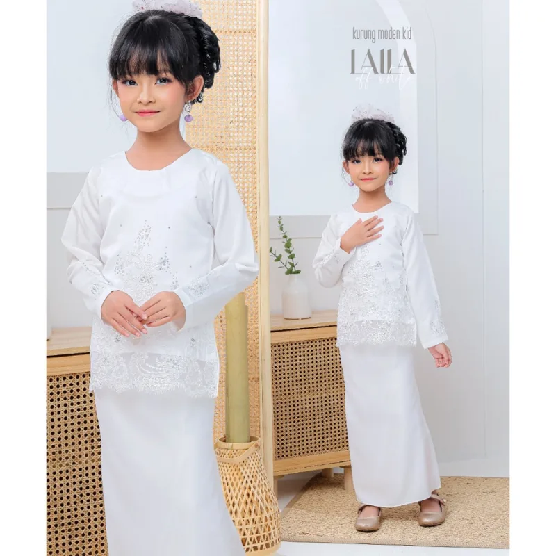 FULL SET FAMILY RAYA SEDONDON | BAJU KURUNG LAILA| KURUNG MODEN OFF WHITE | BAJU KURUNG RAYA 2023| BAJU MELAYU SEDONNON thumbnail 3