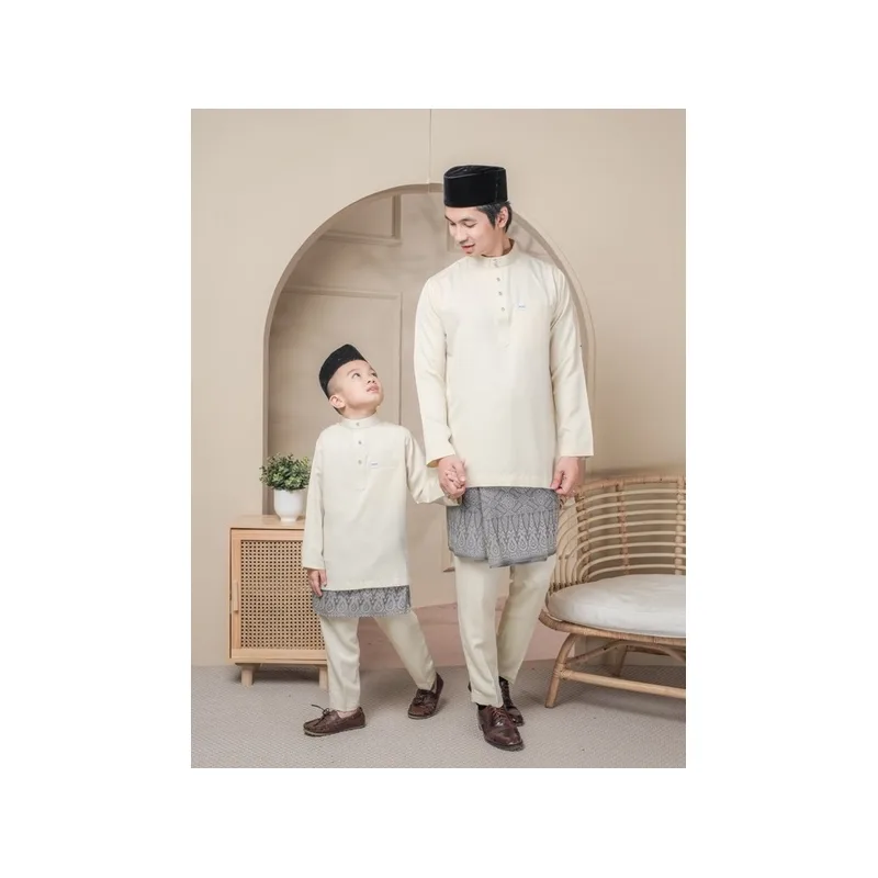 BAJU MELAYU SEDONDON |SET AYAH DAN ANAK| BAJU MELAYU SLIM FIT | BAJU MELAYU NUDE CREAM | BAJU MELAYU RAYA 2024 thumbnail 4