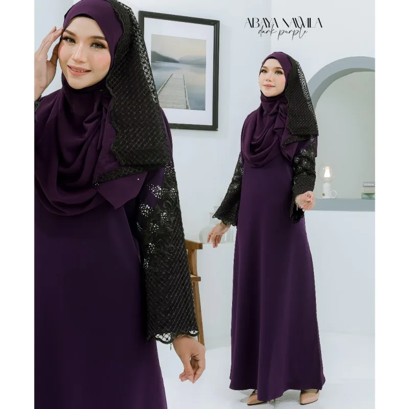 NEW JUBAH ABAYA KEBARUNG NAWILA PLUSIZZE SEKALI SHAWL I DINNER I KENDURI I MAJLIS AKIKAH I TUNANG BY MOFF COLLECTION thumbnail 2