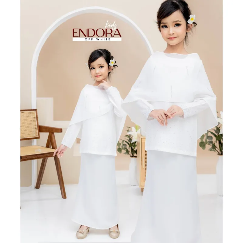 Set Family kurung moden Endora In Off White I Kurung Moden I Ayah Anak I Ibu I Moden I Set Family By Moff2u thumbnail 3