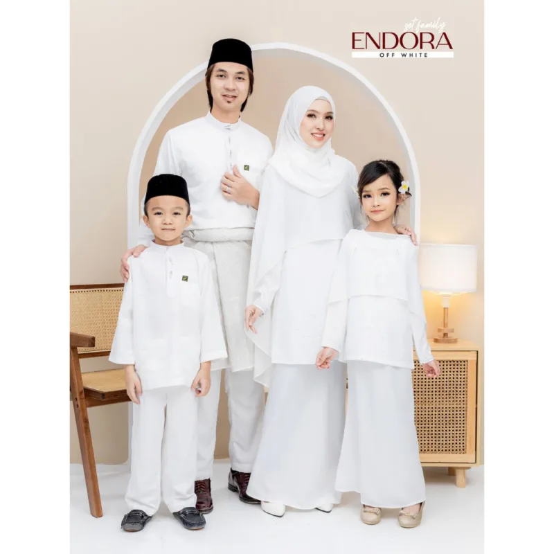 Set Family kurung moden Endora In Off White I Kurung Moden I Ayah Anak I Ibu I Moden I Set Family By Moff2u