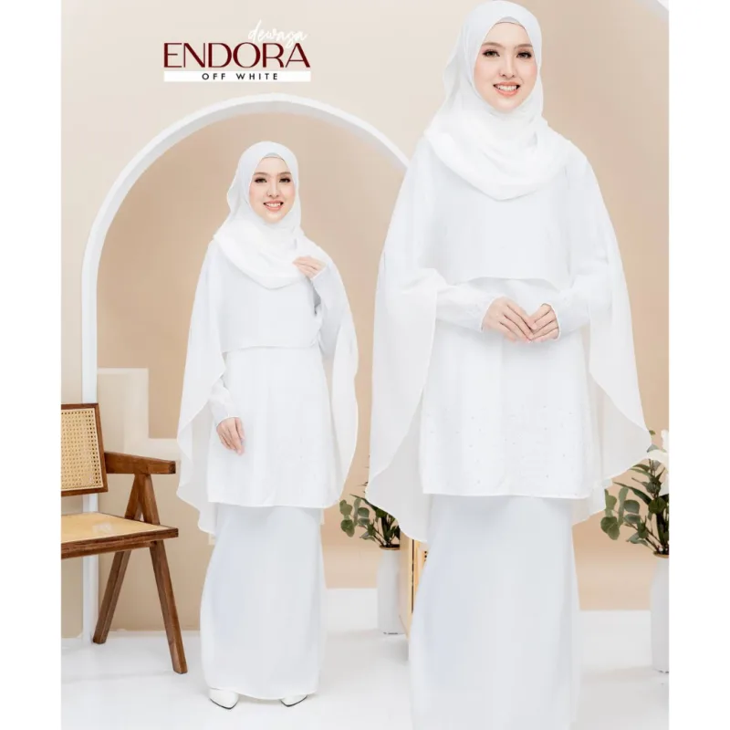 Set Family kurung moden Endora In Off White I Kurung Moden I Ayah Anak I Ibu I Moden I Set Family By Moff2u thumbnail 2