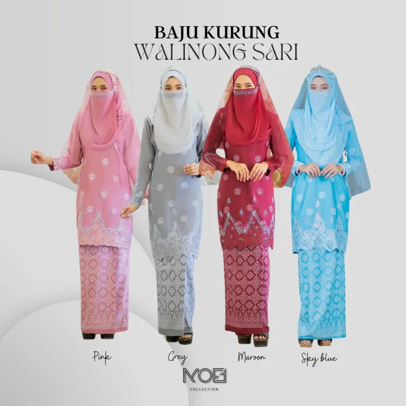 BAJU KURUNG SONGKET | KURUNG MODEN WALINONG SARI ADA 4 WARNA (MOFF COLLECTION)