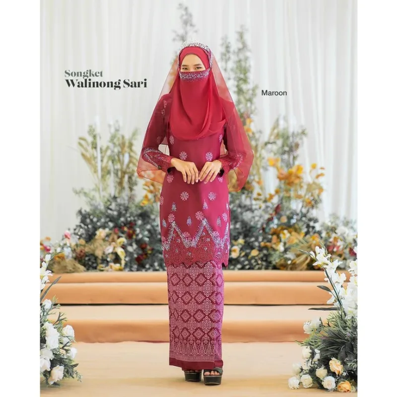 BAJU KURUNG SONGKET | KURUNG MODEN WALINONG SARI ADA 4 WARNA (MOFF COLLECTION) thumbnail 5