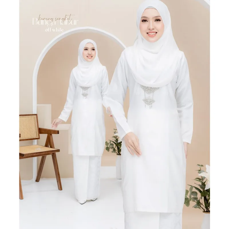 Set Family Songket Tabur In OFF WHITE I Kurung Moden I Ayah Anak I Ibu I Moden I Set Family By Moff2u thumbnail 3