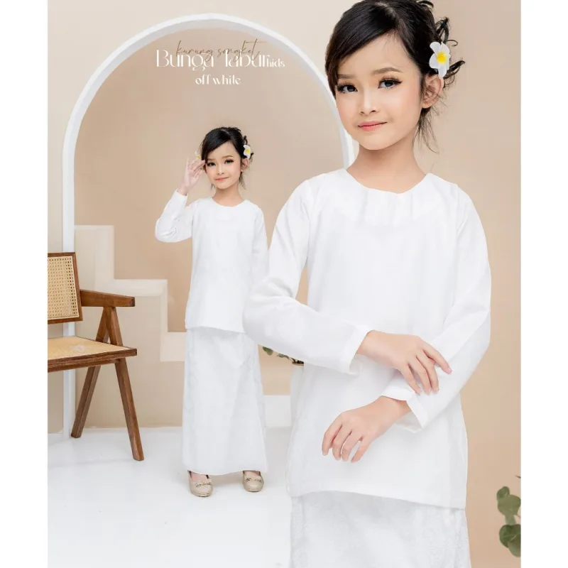 Set Family Songket Tabur In OFF WHITE I Kurung Moden I Ayah Anak I Ibu I Moden I Set Family By Moff2u thumbnail 2