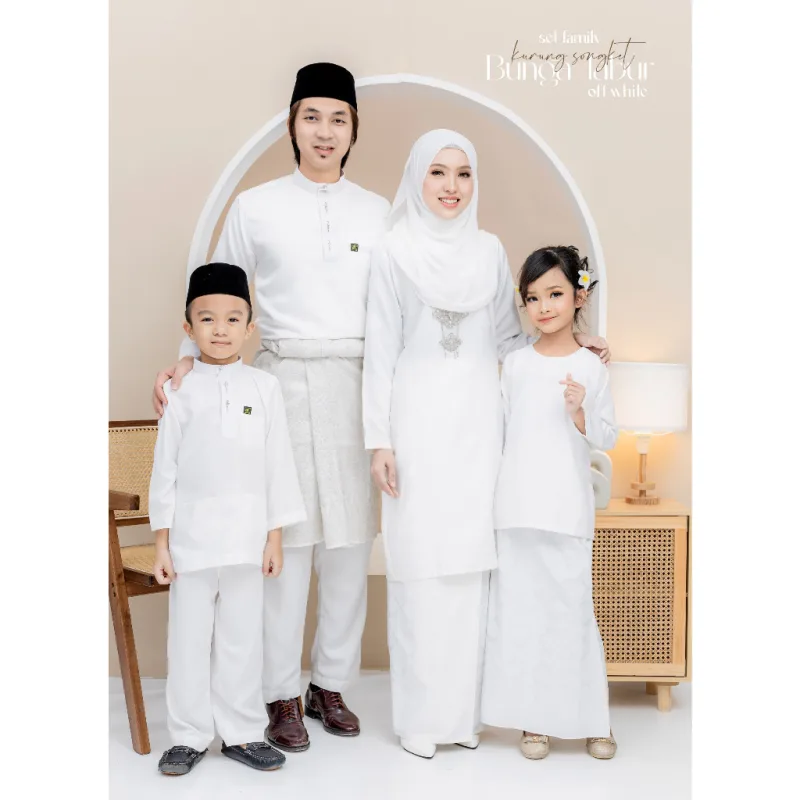Set Family Songket Tabur In OFF WHITE I Kurung Moden I Ayah Anak I Ibu I Moden I Set Family By Moff2u