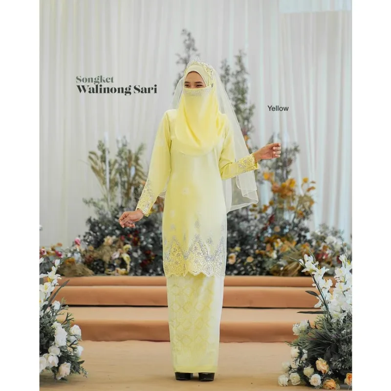 BAJU KURUNG SONGKET | KURUNG MODEN WALINONG SARI ADA 2 WARNA (MOFF COLLECTION) thumbnail 3