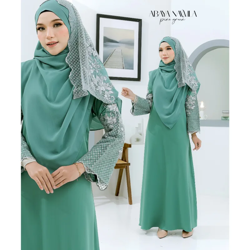 NEW DESIGN JUBAH ABAYA KEBARUNG NAWILA SEKALI SHAWL IN 7 COLOUR I DINNER I KENDURI I MAJLIS AKIKAH BY MOFF COLLECTION