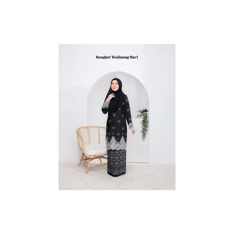 SET FAMILY WALINONG SARI | KURUNG WALINONGSARI IN BLACK BY MOFF COLLECTION thumbnail 3