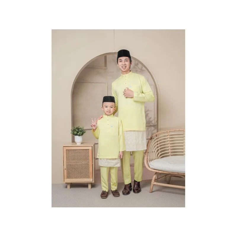 BAJU MELAYU SEDONDON |SET AYAH DAN ANAK| BAJU MELAYU SLIM FIT | BAJU MELAYU YELLOW | BAJU MELAYU RAYA 2024 thumbnail 4