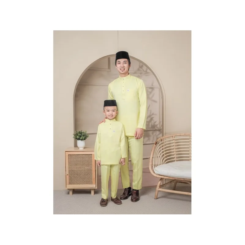 BAJU MELAYU SEDONDON |SET AYAH DAN ANAK| BAJU MELAYU SLIM FIT | BAJU MELAYU YELLOW | BAJU MELAYU RAYA 2024 thumbnail 2