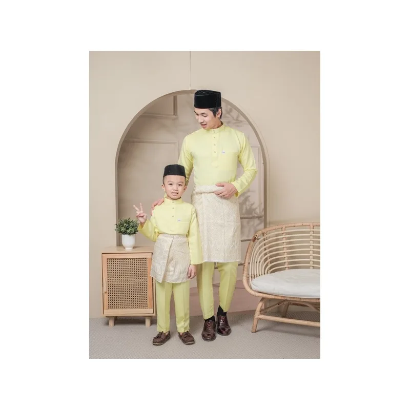 BAJU MELAYU SEDONDON |SET AYAH DAN ANAK| BAJU MELAYU SLIM FIT | BAJU MELAYU YELLOW | BAJU MELAYU RAYA 2024 thumbnail 3