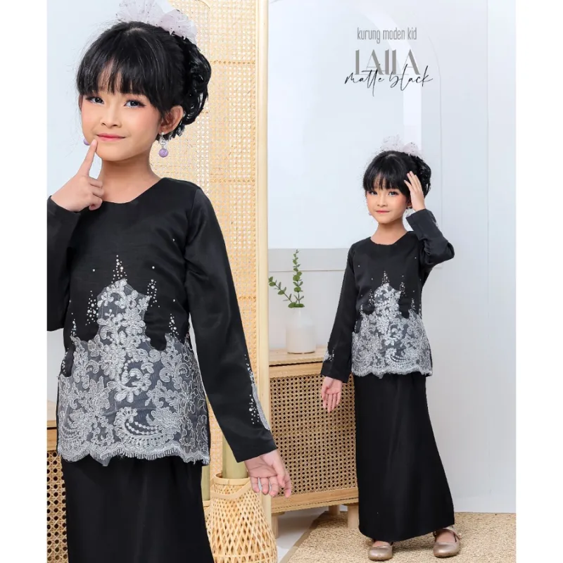 FULL SET FAMILY BAJU RAYA SEDONDON | BAJU KURUNG LAILA| KURUNG MODEN HITAM| BAJU KURUNG RAYA 2023 | BAJU MELAYU SEDONNON thumbnail 3