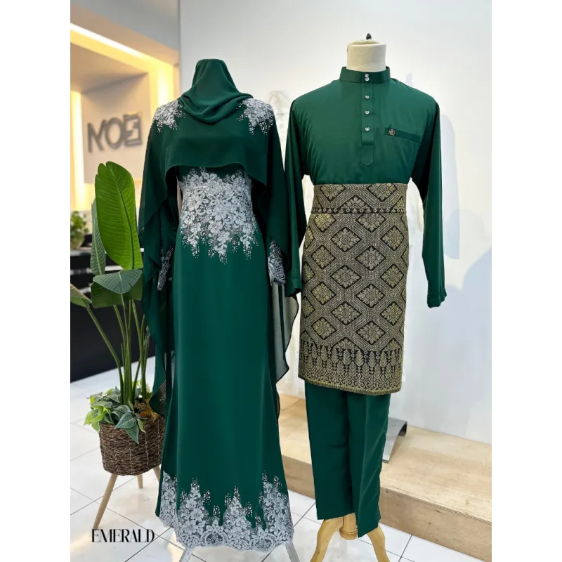 7 ITEM - 1 HARGA Bridal Set DRESS ASTIANA In EMERALD GREEN | Nikah Kahwin |Tunang | BY MOFF2U