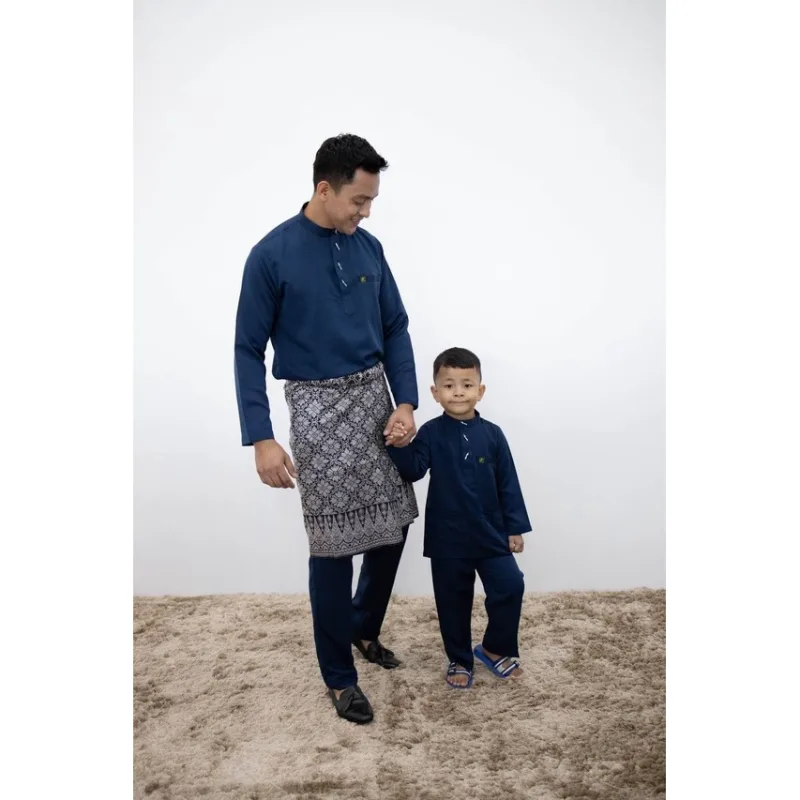 FULL SET FAMILY BAJU KRUNG KENCHANA | RAYA SEDONDON | BAJU KURUNG MODEN | KURUNG NAVY BLUE | BAJU RAYA 2023 | BY MOFF2U thumbnail 5