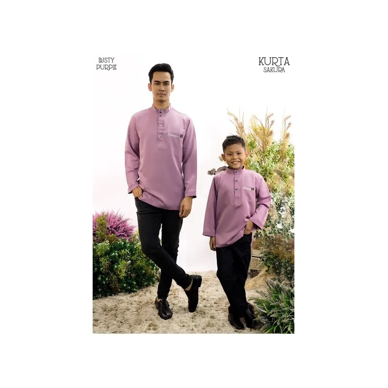 Baju BAJU Kurta Rayyan| BAJU KURTA moden Dusty Purple by moff2u thumbnail 5
