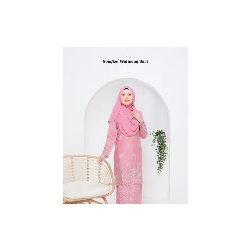 SET FAMILY WALINONG SARI | KURUNG WALINONGSARI DUSTY PINK BY MOFF COLLECTION thumbnail 3