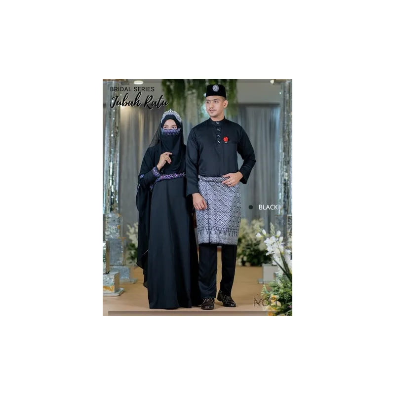 MOFF Bridal Set BAJU JUBAH Ratu Arab In Black | BAJU DRESS | Full set 8 Item | Nikah | Tunang