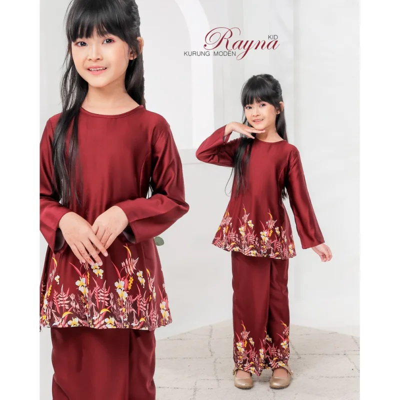 Moff BAJU Kurung Moden Rayna Dewasa | KURUNG RIAU | KURUNG PAHANG| KURUNG CORAK BUNGA | Set Family Raya {Peach} thumbnail 4