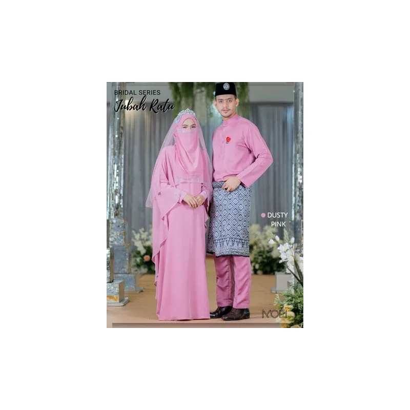 BAJU DRESS | BAJU JUBAH Bridal Set Ratu Arab In Dusty Pink | Full set 8 Item | Nikah | Tunang BY MOFF2U