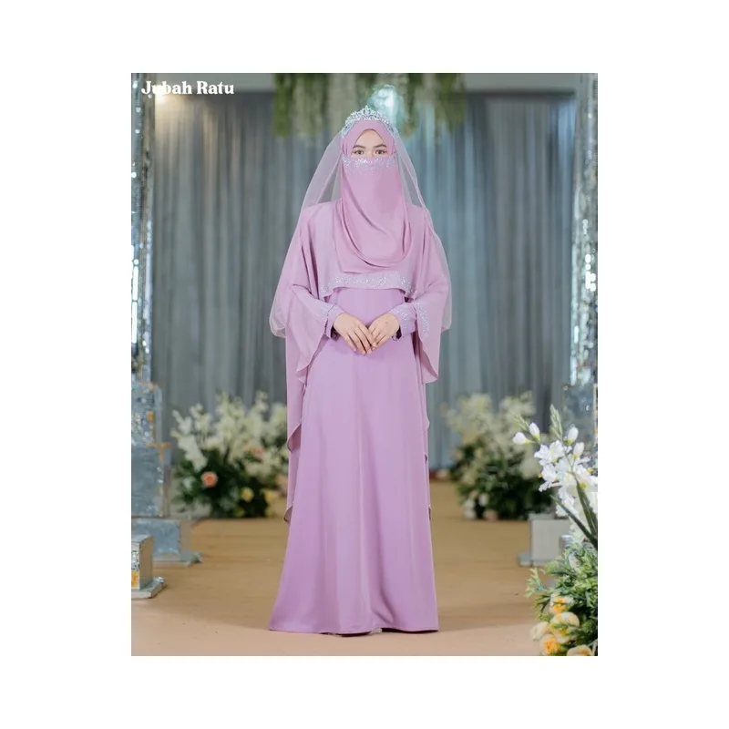 BAJU JUBAH RATU ARAB | BAJU DRESS DUSTY PURPLE BY MOFF2U thumbnail 3
