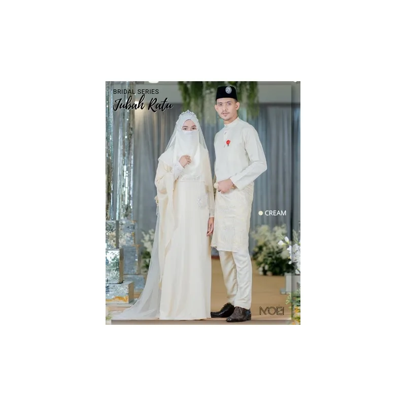 MOFF Bridal SetBAJU JUBAH Ratu Arab In Cream | Full set 8 Item | Nikah | Tunang