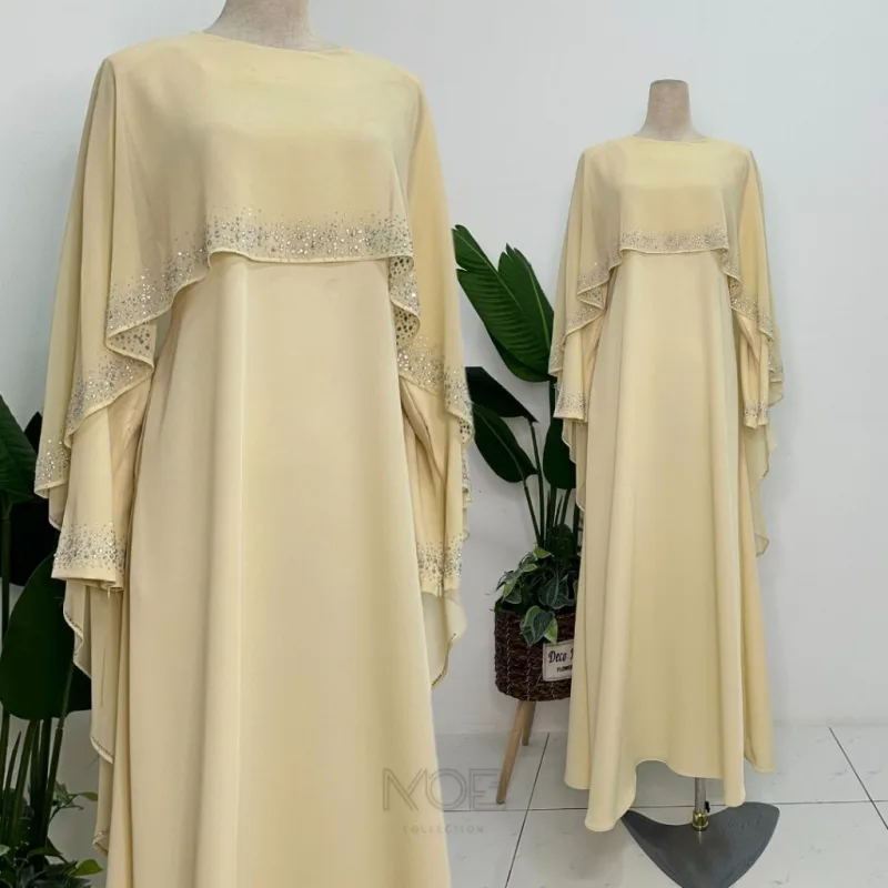 MOFF Bridal SetBAJU JUBAH Ratu Arab In Cream | Full set 8 Item | Nikah | Tunang thumbnail 3