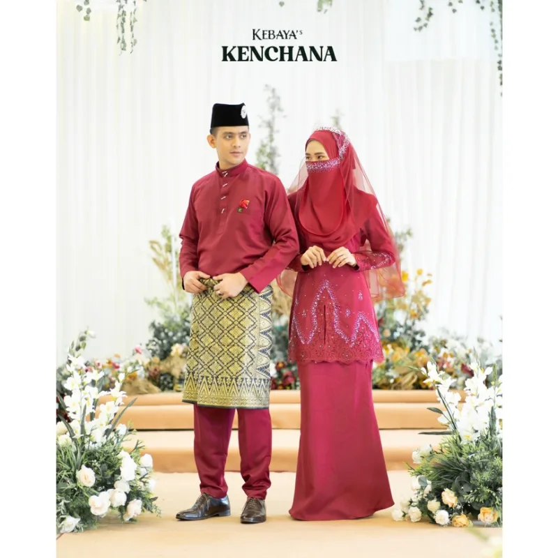 MOFF Bridal Set BAJU KURUNG Kenchana In Maroon | Nikah Kahwin |Tunang | Full set Kurung Moden|BAJU KEBAYA