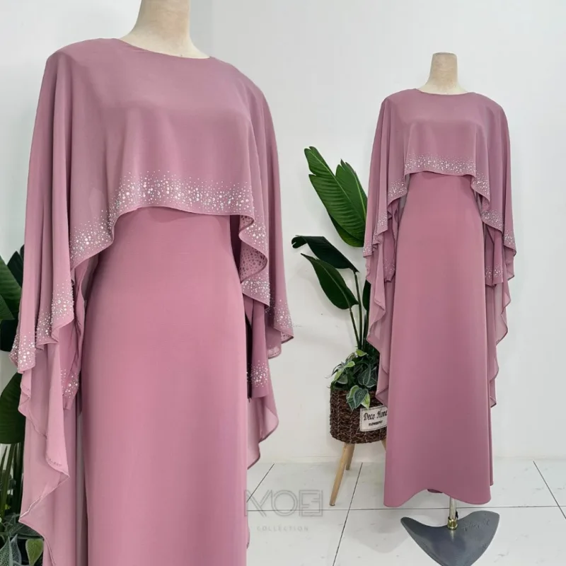 BAJU DRESS | BAJU JUBAH Bridal Set Ratu Arab In Dusty Purple | Full set 8 Item | Nikah | Tunang BY MOFF2U thumbnail 3