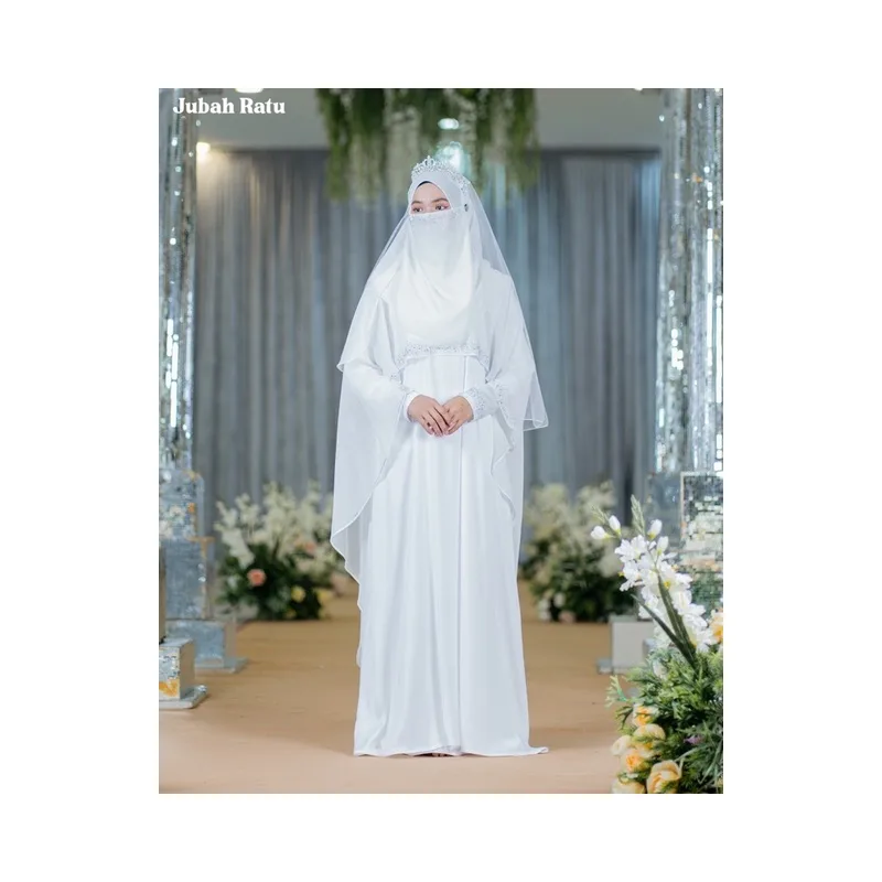 BAJU JUBAH RATU ARAB | BAJU DRESS| JUBAH putih - cream - teal blue thumbnail 2
