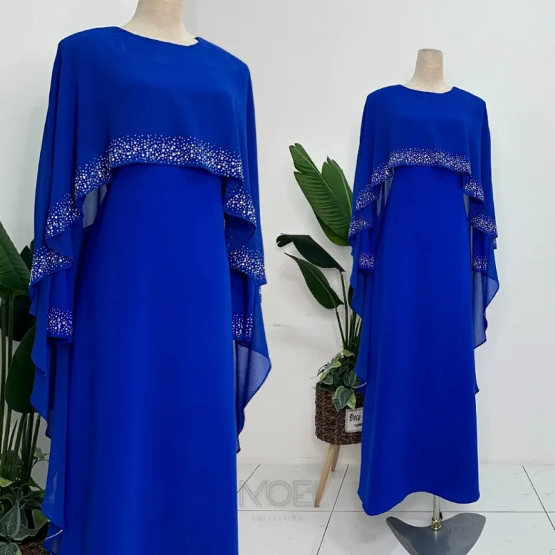 BAJU JUBAH RATU ARAB | BAJU DRESS| JUBAH putih - cream - teal blue thumbnail 4