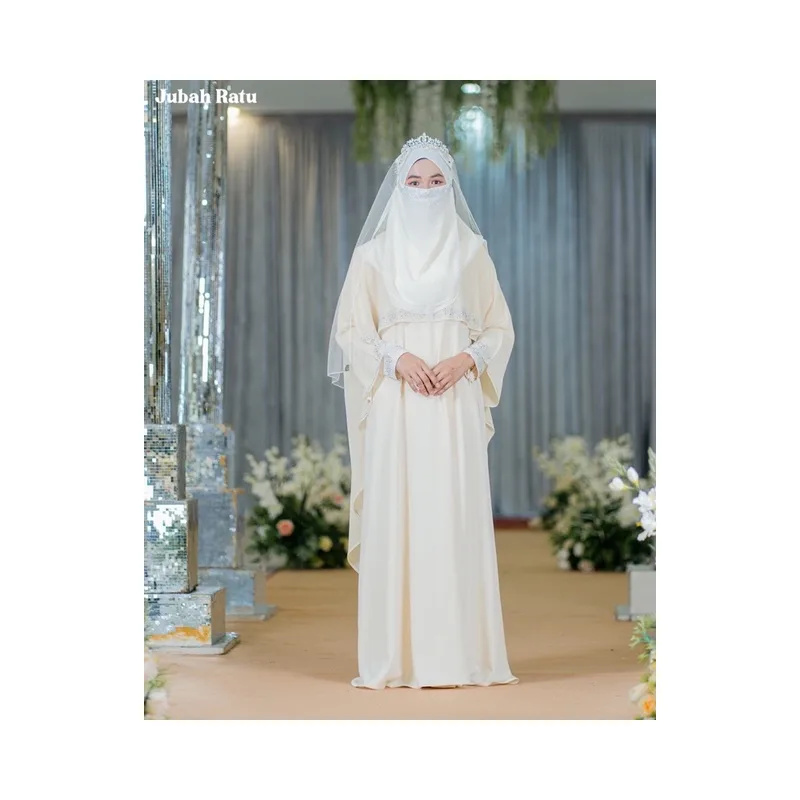 BAJU JUBAH RATU ARAB | BAJU DRESS| JUBAH putih - cream - teal blue thumbnail 5