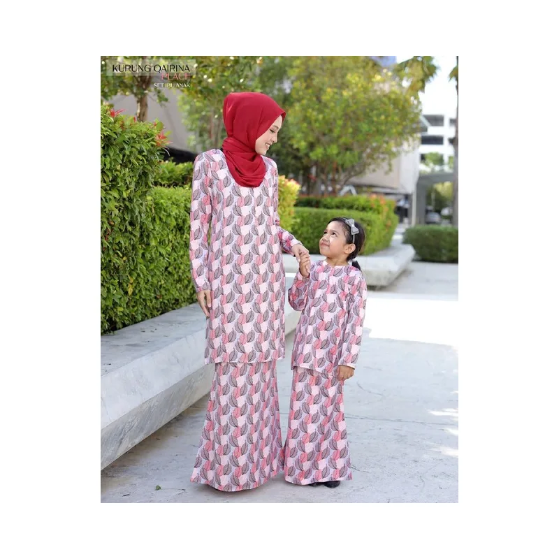 MOFF Set BAJU KURUNG MODEN Mum and Kids Qairina In Peach | Kurung Moden CORAK thumbnail 2