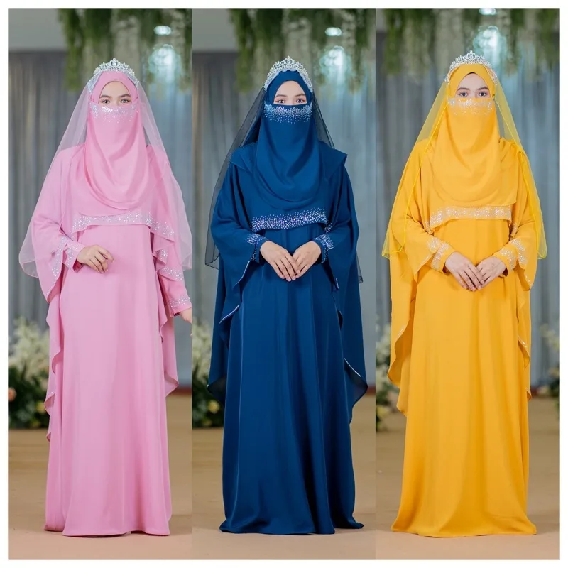 BAJU JUBAH RATU ARAB - BAJU DRESS - | JUBAH PINK - NAVY BLUE - MUSTARD thumbnail 2