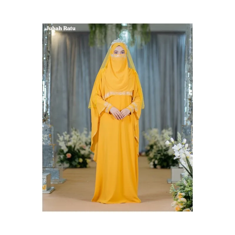 BAJU JUBAH RATU ARAB - BAJU DRESS - | JUBAH PINK - NAVY BLUE - MUSTARD thumbnail 3