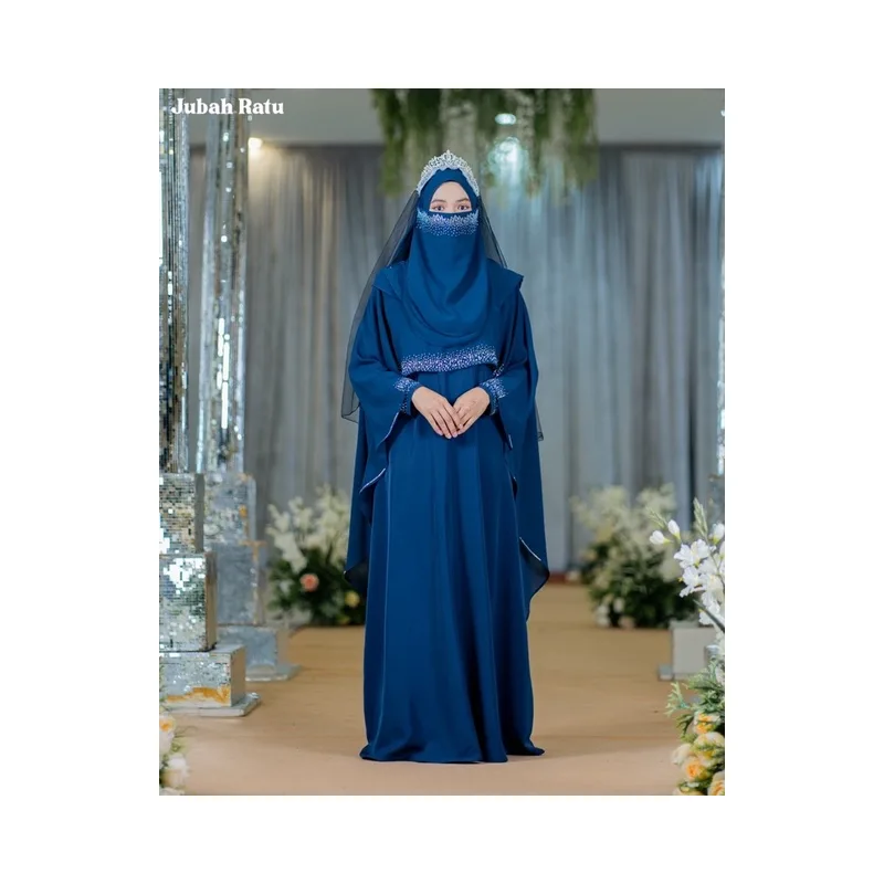 BAJU JUBAH RATU ARAB - BAJU DRESS - | JUBAH PINK - NAVY BLUE - MUSTARD thumbnail 4