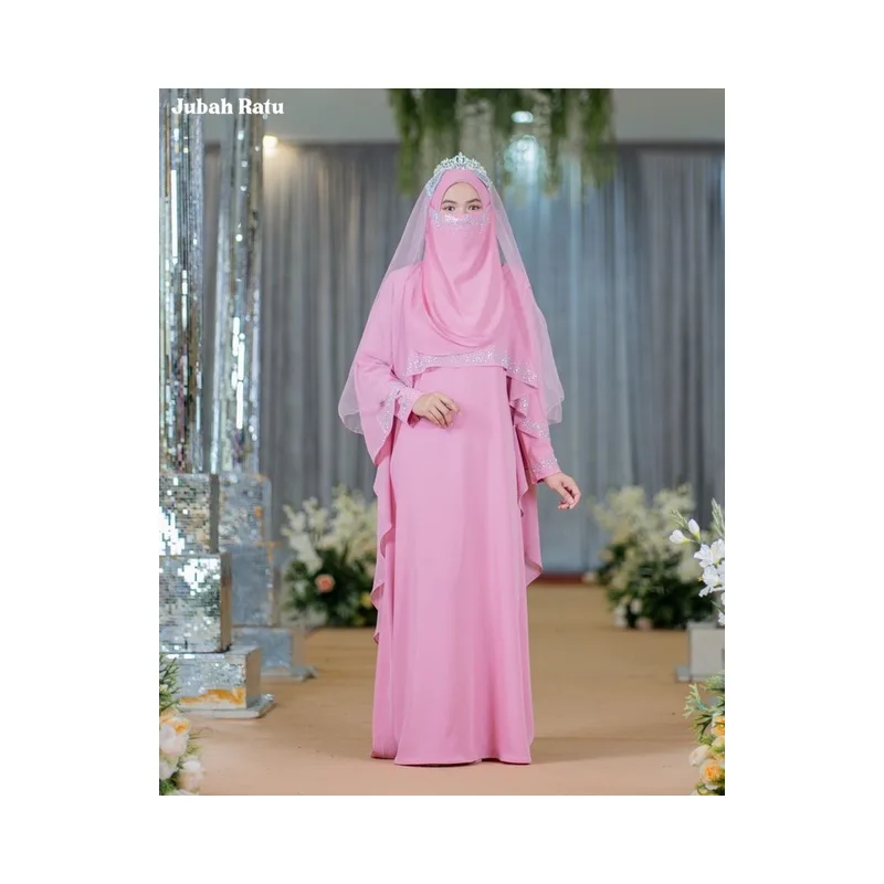 BAJU JUBAH RATU ARAB - BAJU DRESS - | JUBAH PINK - NAVY BLUE - MUSTARD thumbnail 5