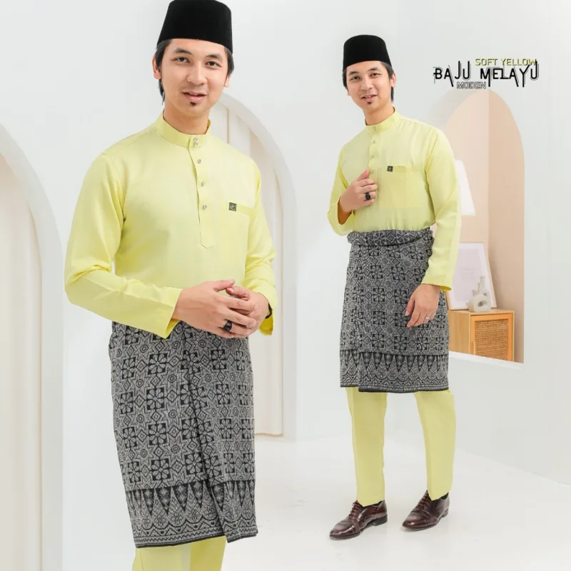 MOFF Bridal Set BAJU KURUNG SONGKET | KURUNG Walinong Sari In Soft Yellow | Nikah Kahwin |Tunang | Full set Kurung Moden thumbnail 3