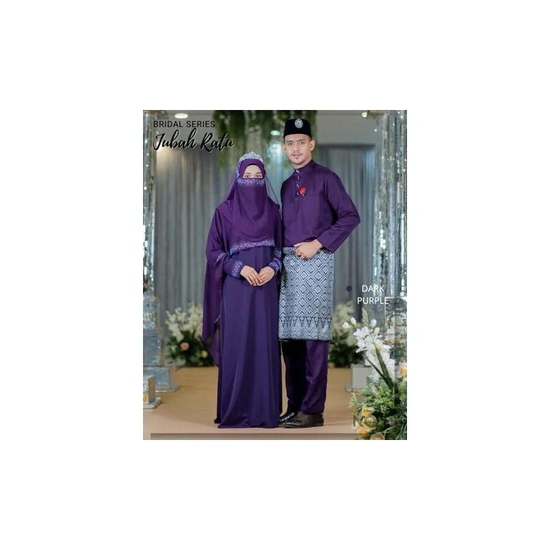 BAJU DRESS | BAJU JUBAH Bridal Set Ratu Arab In Dark Purple | Full set 8 Item | Nikah | Tunang BY MOFF2U