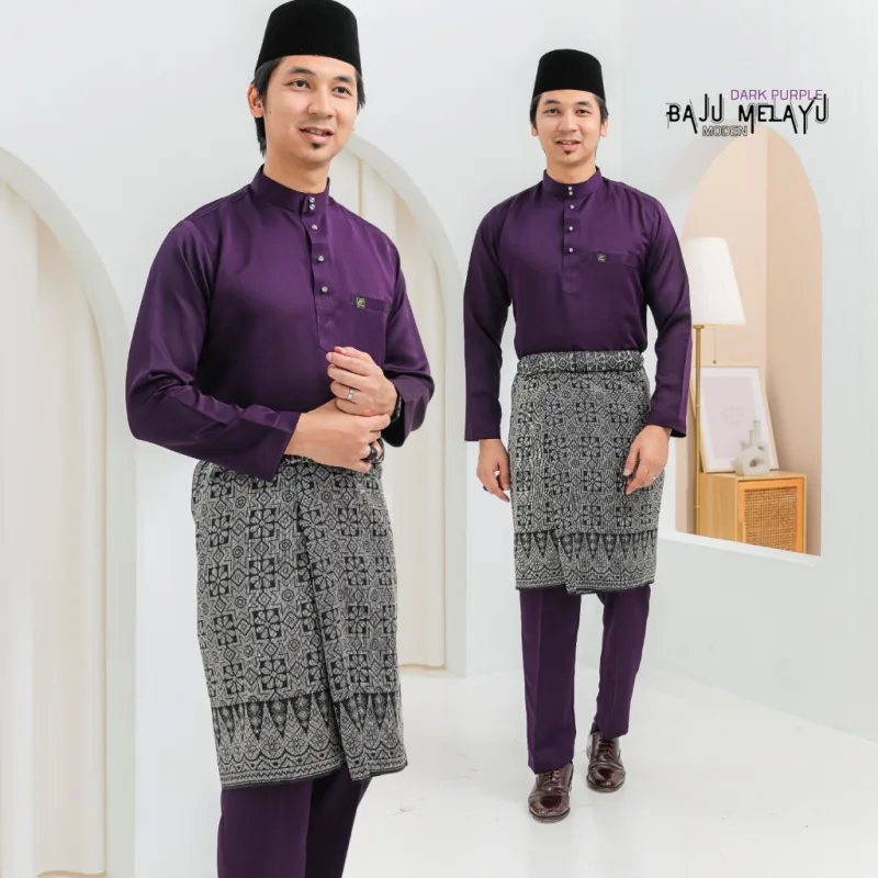 BAJU DRESS | BAJU JUBAH Bridal Set Ratu Arab In Dark Purple | Full set 8 Item | Nikah | Tunang BY MOFF2U thumbnail 2