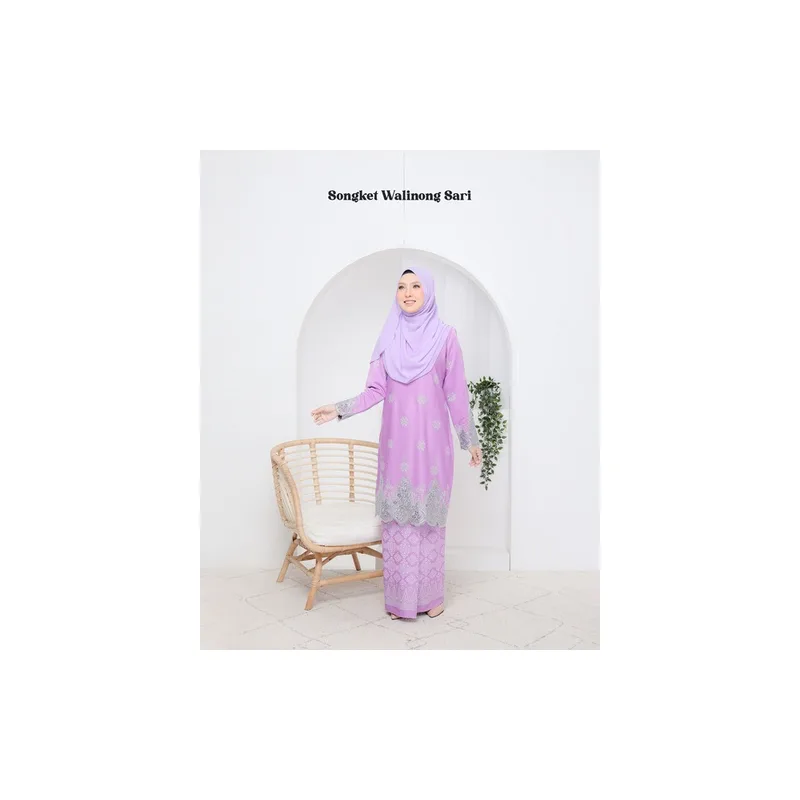 SET FAMILY WALINONG SARI | KURUNG WALINONGSARI IN LILAC BY MOFF COLLECTION thumbnail 3