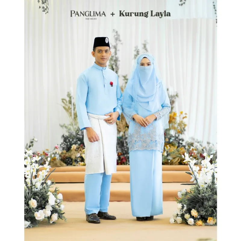 MOFF 11 ITEM - 1 HARGA Bridal Set BAJU Kurung Moden LAYLA In Baby Blue | Nikah Kahwin |Tunang | BAJU Kurung Moden LACE