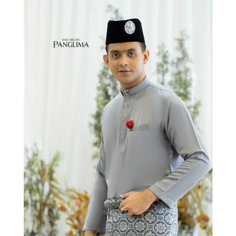 BAJU Melayu Moden Panglima In Grey | BAJU MELAYU DEWASA BY MOFF2U