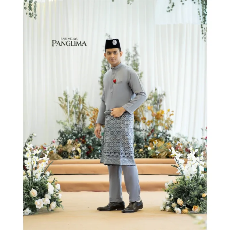 BAJU Melayu Moden Panglima In Grey | BAJU MELAYU DEWASA BY MOFF2U thumbnail 2