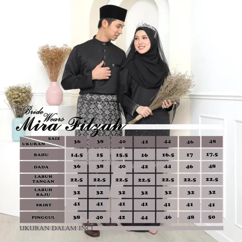 MOFF Bridal Set BAJU KURUNG MODEN Mira Filzah In NAVY BLUE | Nikah Kahwin | Tunang | Full set Kurung Moden thumbnail 3