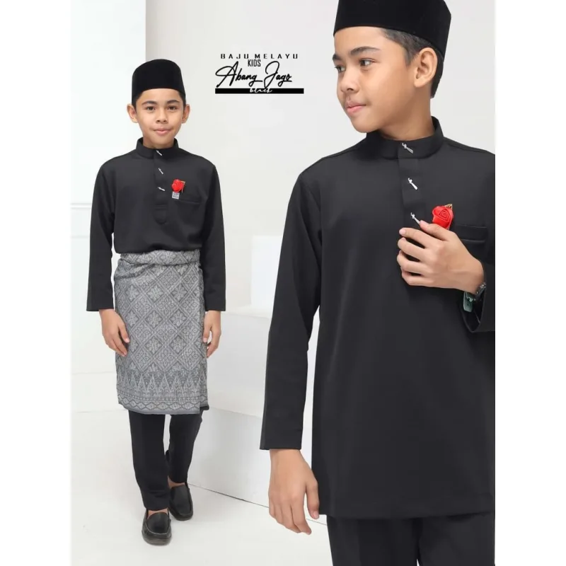 BAJU MELAYU Slim fit Bang Jago | HITAM - MINT | KIDS and Daddy warna hitam by moff2u thumbnail 4