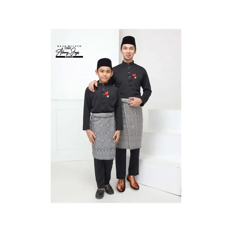 BAJU MELAYU Slim fit Bang Jago | HITAM - MINT | KIDS and Daddy warna hitam by moff2u thumbnail 3